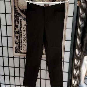 Fly front trouser Ankle dressy black stretchy pants